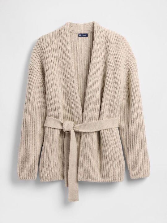Μακριά Γυναικεία Πλεκτή Ζακέτα Moonstone Heather Beige