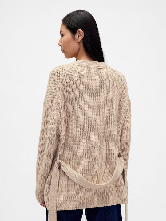 Μακριά Γυναικεία Πλεκτή Ζακέτα Moonstone Heather Beige