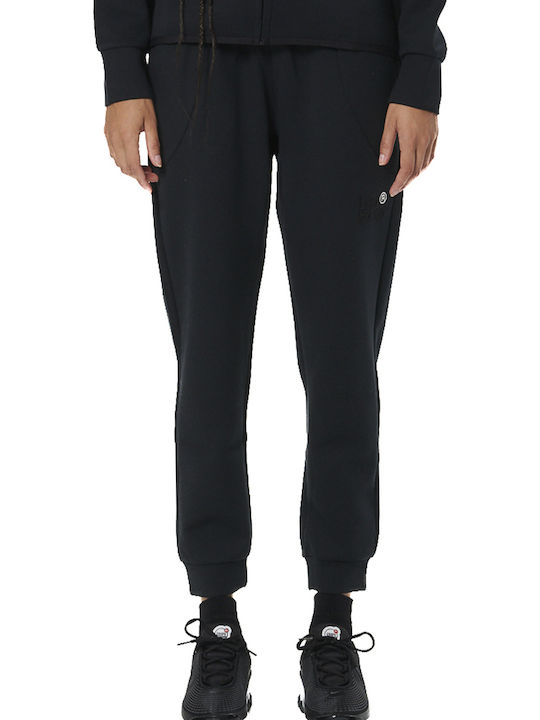 Body Action Sport Gym Tech Παντελόνι Φόρμας Fleece Μαύρο