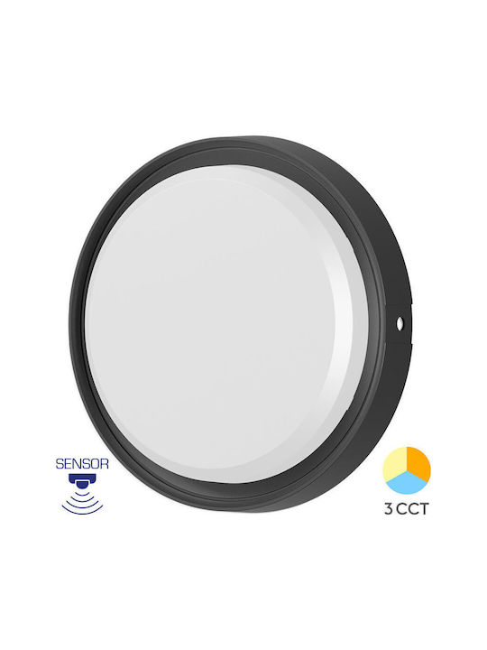 Braytron Стенна Външна Костенурка LED IP65 18W с Регулируемо бяло Светлина 22.2x22.2x4.8εκ.