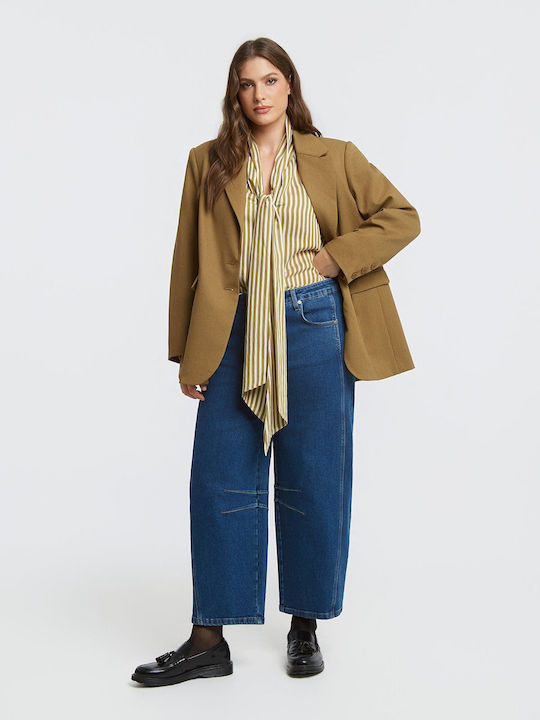 Mat Fashion Женски Сако Кафяв