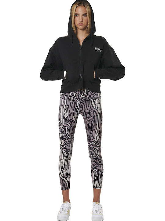 Training Γυναικείο Cropped Κολάν Mocha Zebra