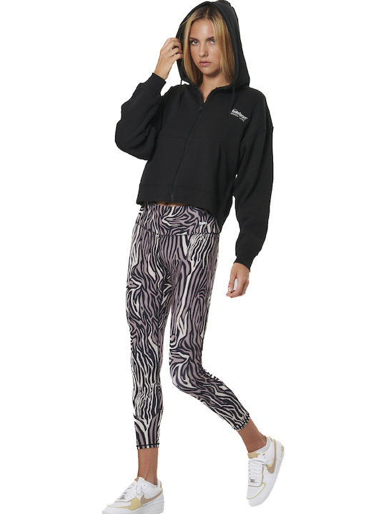 Training Γυναικείο Cropped Κολάν Mocha Zebra