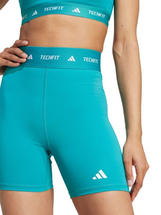 Techfit Training Damen Leggings Shorts mit Formendefinition Hohe Taille Türkis