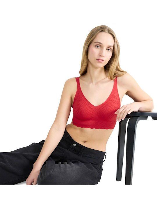 Feel Women's Bra without Padding Red