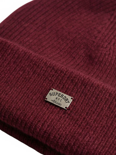 Beanie Unisex Beanie Gestrickt in Burgundisch Farbe