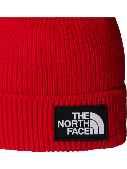 Logo Beanie Ανδρικός Σκούφος Πλεκτός σε Κόκκινο χρώμα