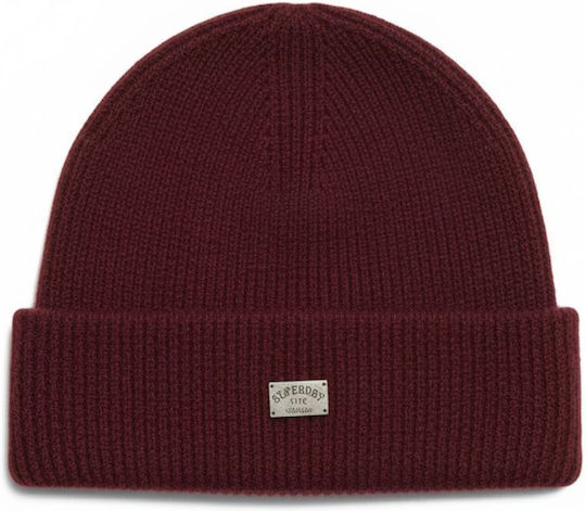 Beanie Unisex Beanie Gestrickt in Burgundisch Farbe