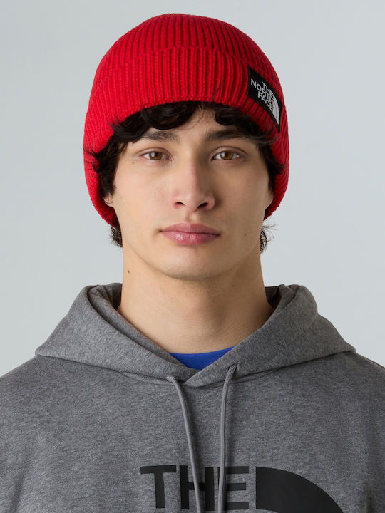 Logo Beanie Ανδρικός Σκούφος Πλεκτός σε Κόκκινο χρώμα