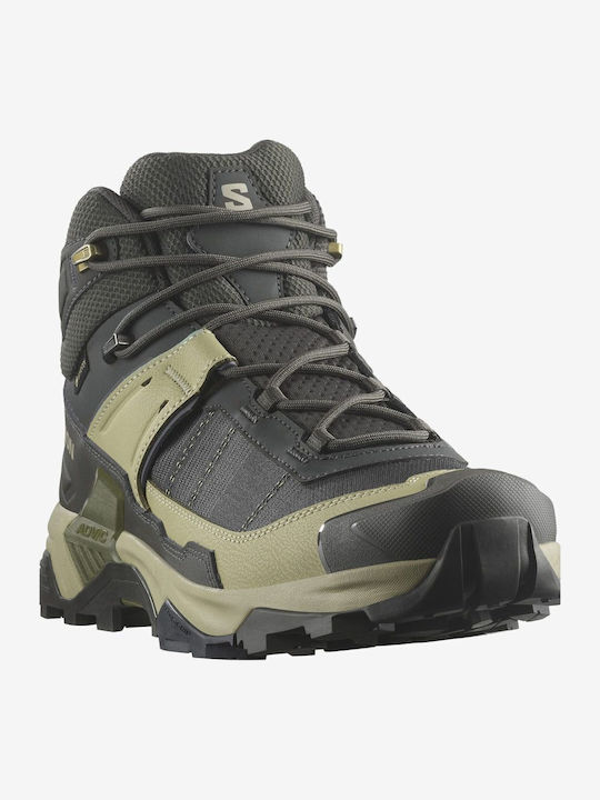 Salomon X Ultra 5 Mid Men's Hiking Boots Waterproof with Gore-Tex Membrane Green