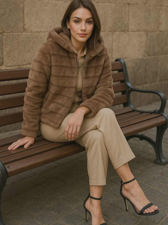 Frauen Pelz Beige