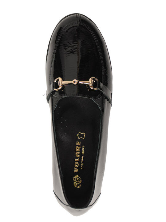 Leder Damen Mokassins in Schwarz Farbe