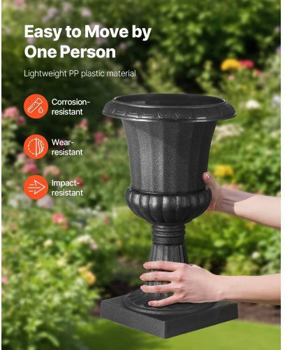 Vevor Planter Box Plastic Black 25x42cm.