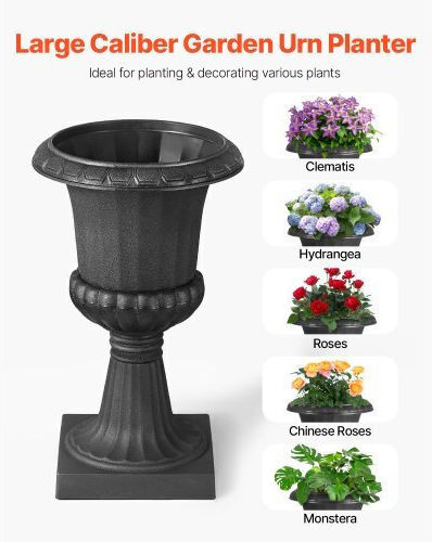 Vevor Planter Box Plastic Black 25x42cm.