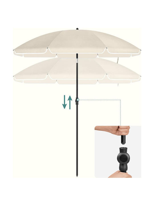 Umbrella Floor Round Metal Beige D1.6m