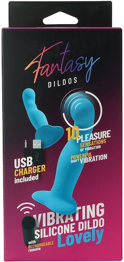 Virgite Klassisch Vibrator mit Fernbedienung 4cm Hellblau