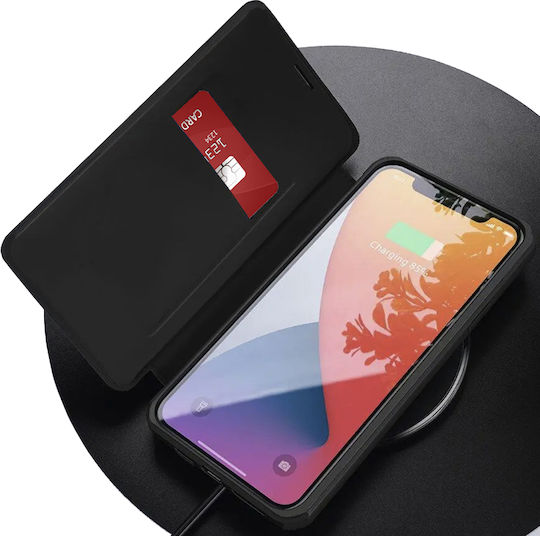 Techsuit Magskin Book Silicone / Synthetic Leather Black (Moto G15)