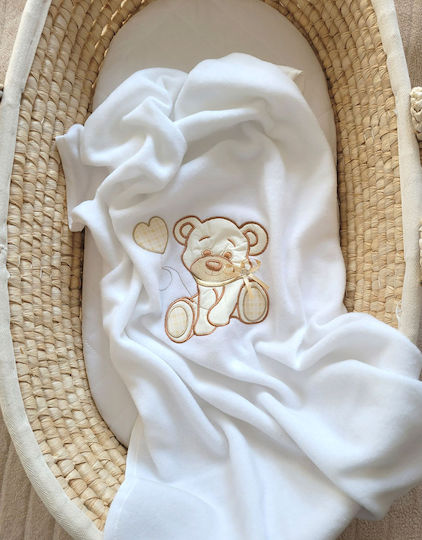 My Sweet Baby Κουβέρτα Fleece Λευκή