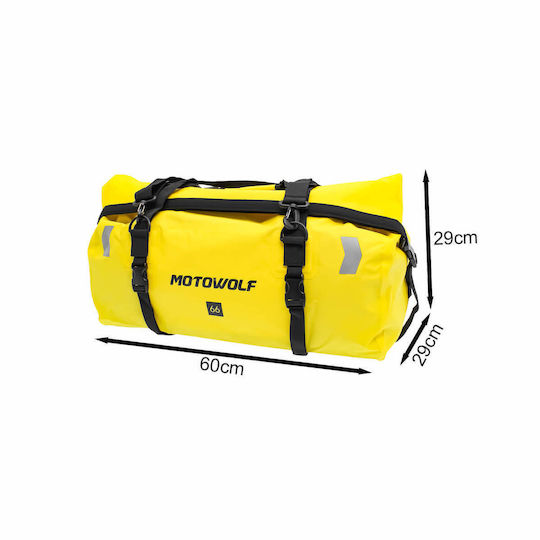 Motowolf MDL0717 Motorcycle Tail Bag Waterproof 66lt Yellow