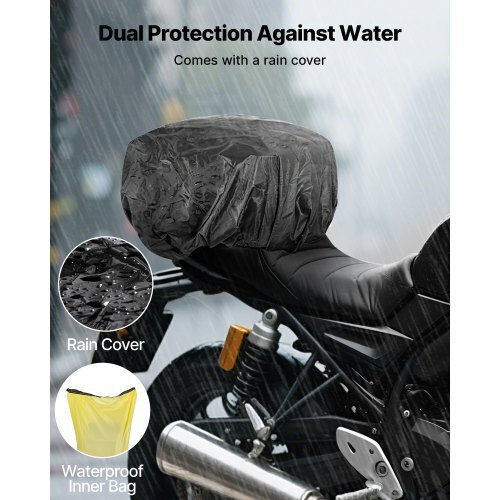 Vevor Waterproof Motorcycle Tail Bag 30lt Black