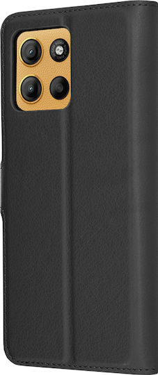 Techsuit Folio Brieftasche Leder / Silikon Schwarz (Moto G15)