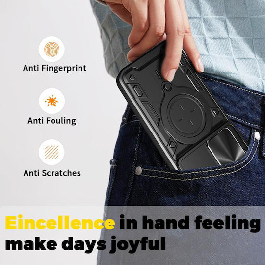 Techsuit Camguard Pro Umschlag Rückseite Metallisch Schwarz (Redmi 15)