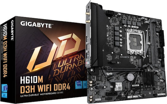 Gigabyte H610M D3H DDR4 rev. 1.0 Wi-Fi Motherboard Micro ATX with Intel 1700 Socket