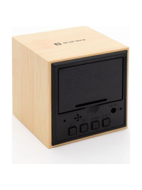 Evelatus Tabletop Digital Wooden Yellow Clock