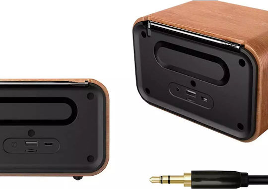 Verk Group 06242V Настолен Акумулаторен Радиоприемник с Bluetooth и USB Кафяв