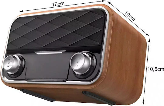 Verk Group 06242V Настолен Акумулаторен Радиоприемник с Bluetooth и USB Кафяв
