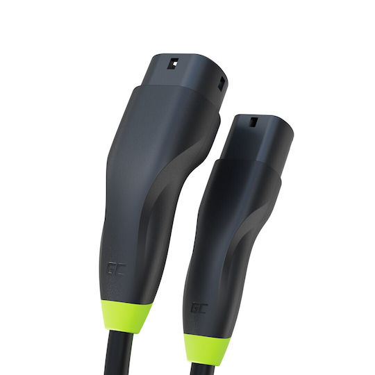 Green Cell Three-Phase Charging Cable 5m Type 2 - Type 2 EVKABGC03