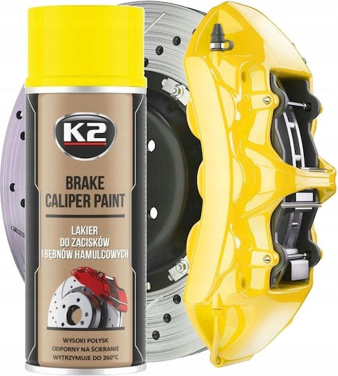 K2 Brake Caliper Σπρέι Βαφής για Φρένα Αυτοκινήτου Κίτρινο 400ml