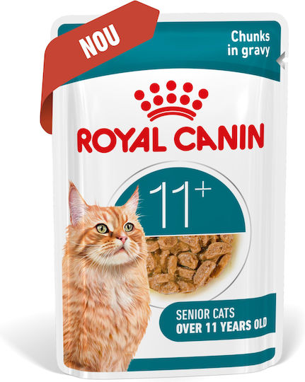 Royal Canin Ageing Υγρή Τροφή για Ηλικιωμένες Γάτες σε Φακελάκι με Κρέας 12x85gr