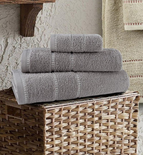 Nima Bath Towel Set 3pcs Pivot Pivot Gray Weight 450gr/m²