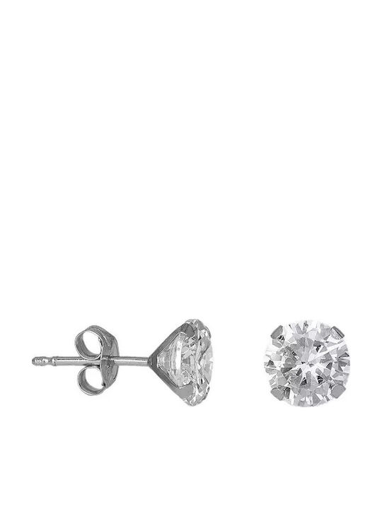Set Earrings made of White Gold with Stones