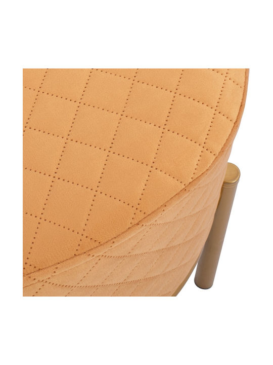 Stool For Living Room Upholstered with Velvet Sinta Gold 42x42x38cm