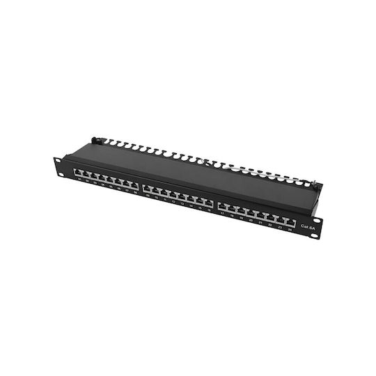 Пач Панел Cat6a 24 Позиции 1U Power On Pp-c6a-f24 FTP Основа За Монтаж