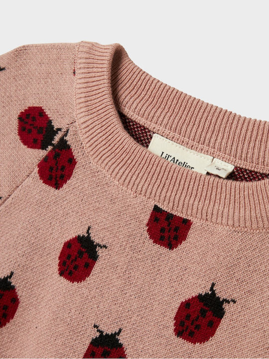 Kinderpullover Langarm Dark Pink Rose Smoke