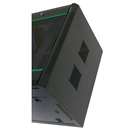 Power On Wall Mounted Rack Cabinet 12U 60x45x63.5cm Black 050185