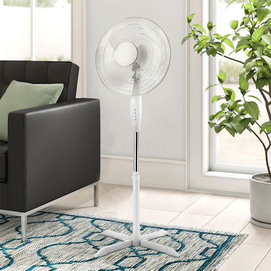 Aca Ανεμιστήρας Ορθοστάτης 55W Διαμέτρου 45cm Λευκός