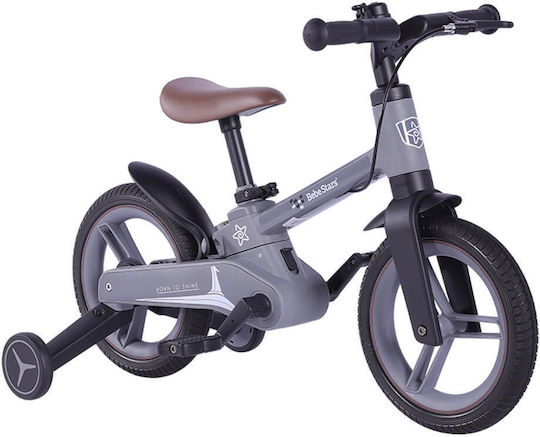 Bebe Stars Tiger 12" Παιδικό Ποδήλατo Πόλης 4 σε 1 Γκρι