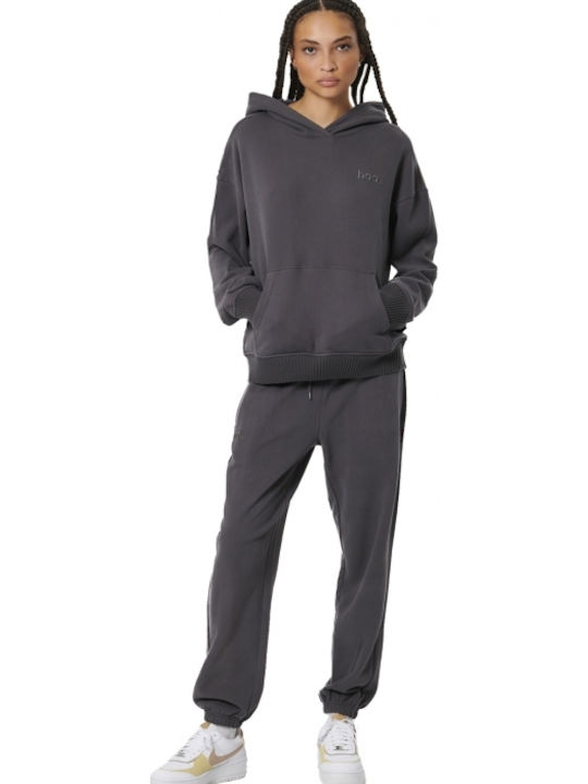 Γυναικείο Φούτερ με Κουκούλα Pinstripe Grey