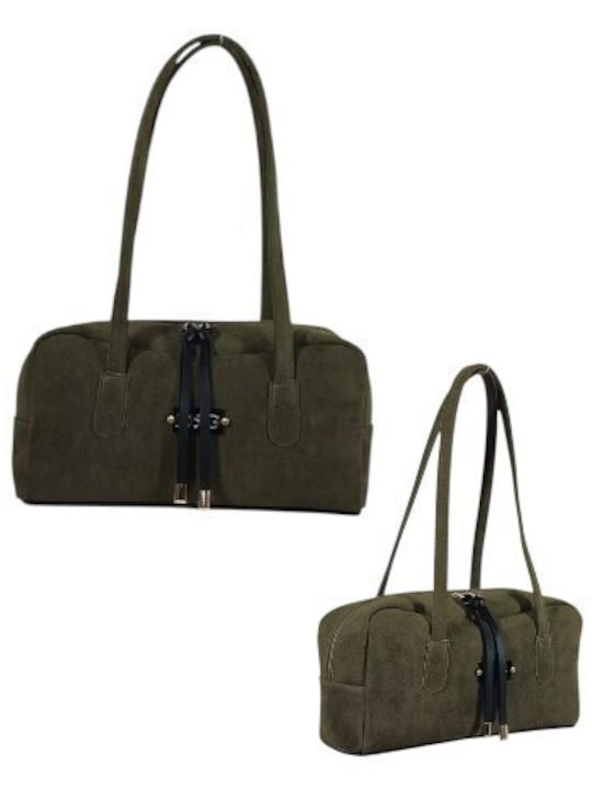 Leather Women's Bag Shoulder Khaki
