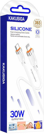 Kakusiga Regular la Cablu Lightning 30W Alb 1m (KSC-995-LC-WH)