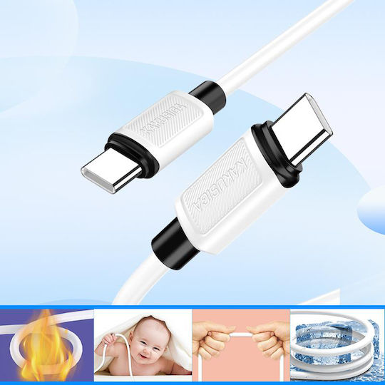 Kakusiga USB 2.0 Kabel USB-C männlich - USB-C 100W Weiß 1m (KSC-998-CC-WH)
