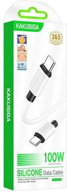 Kakusiga USB 2.0 Kabel USB-C männlich - USB-C 100W Weiß 1m (KSC-998-CC-WH)
