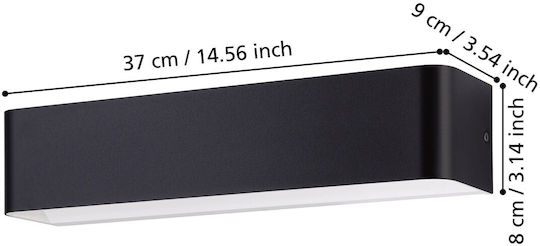 Eglo Sania Lamp Wall with Integrated LED and Warm White Light Black 36.5x9x8cm
