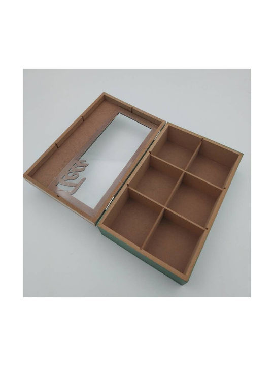 Uncle George Wooden Green Tea Box with Lid 15x7x23cm 1 Piece