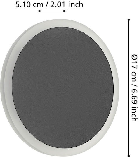 Eglo Talamello Modern Wall Lamp Black 17x5cm