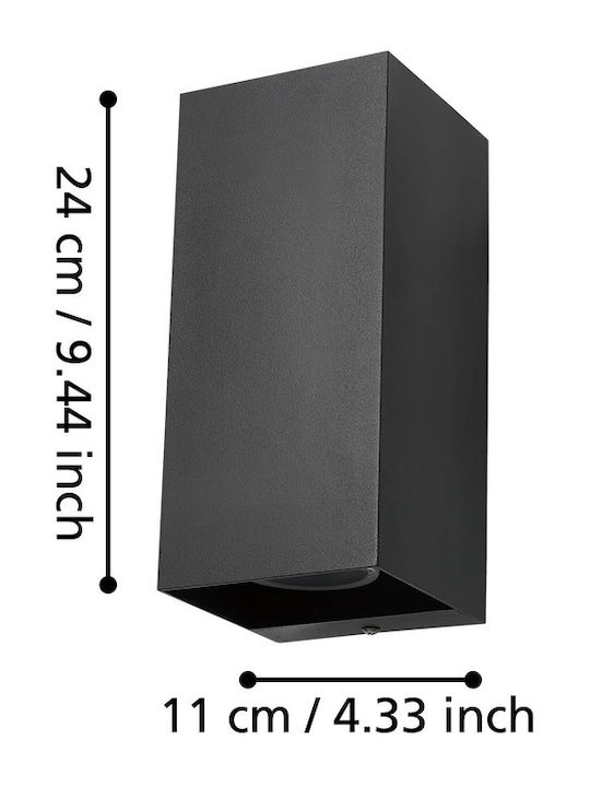 Eglo Eremitana Стенен Външен Плафон GU10 IP55 11x24εκ.